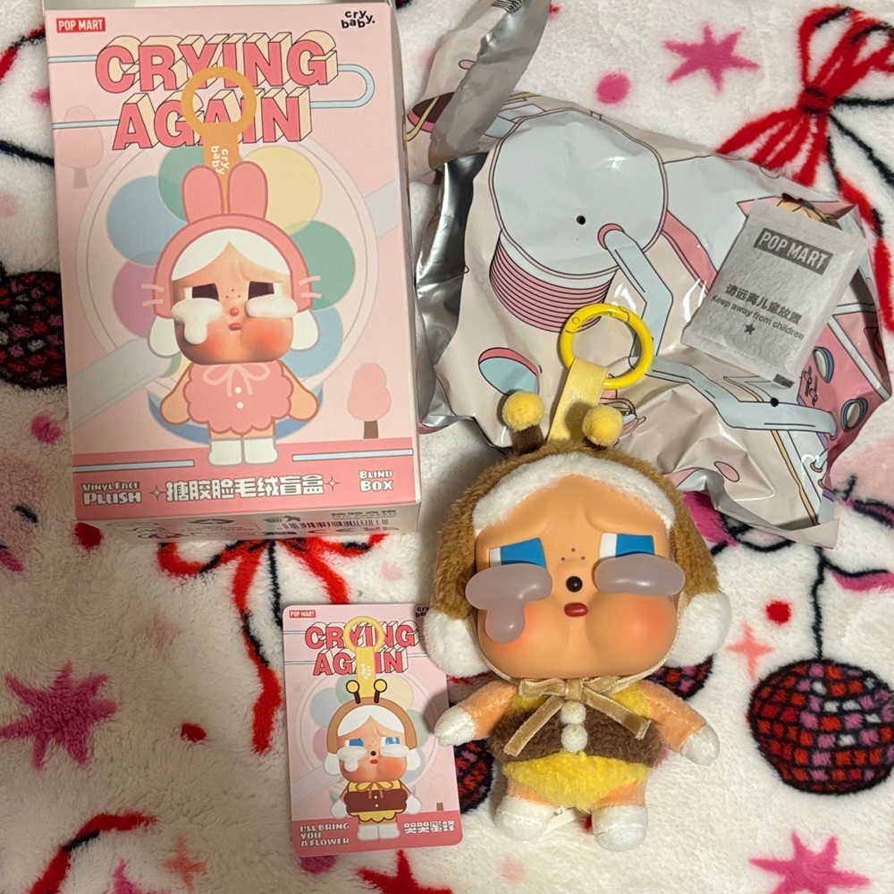 Popmart Crying Again I’ll bring you a flower